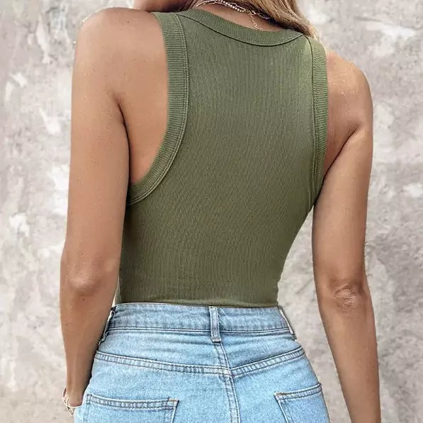 Tank Top with Built-In Bra for Support & Comfort