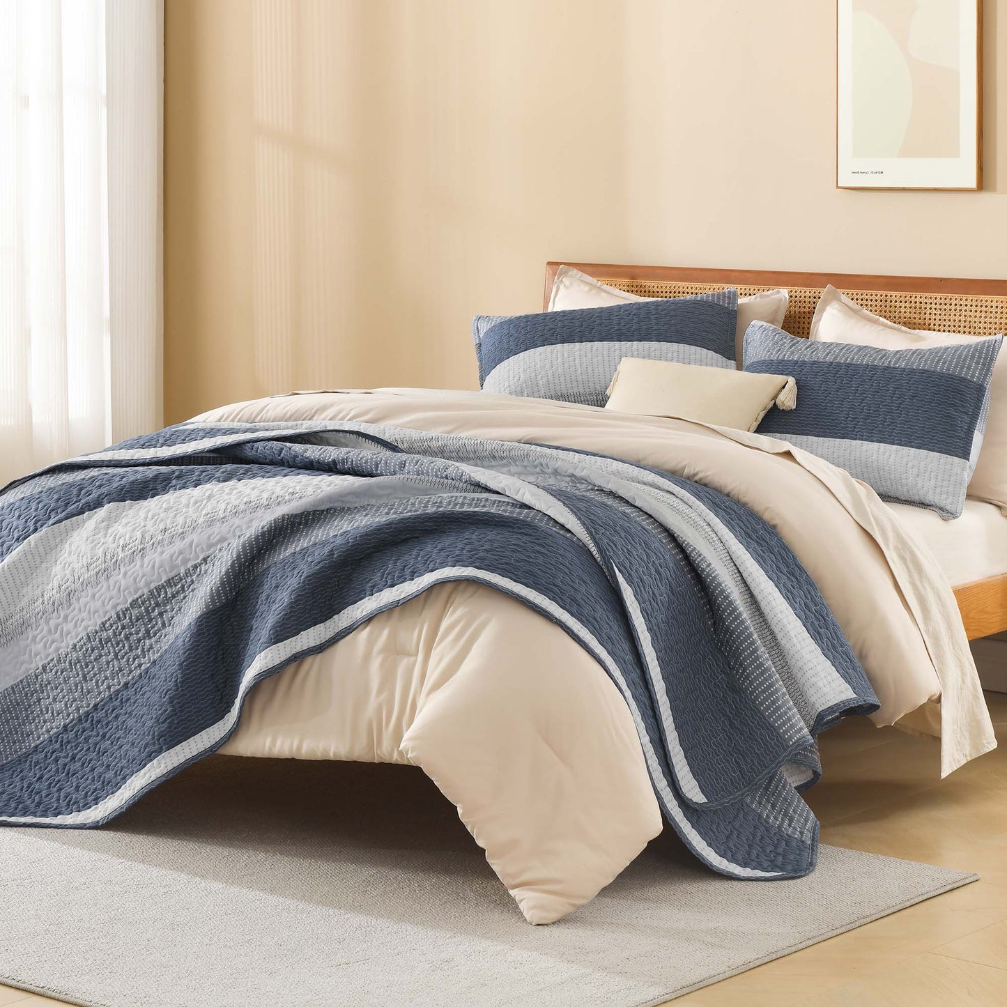 Striped Quilt Set with Cozy Cloudlike Comfort