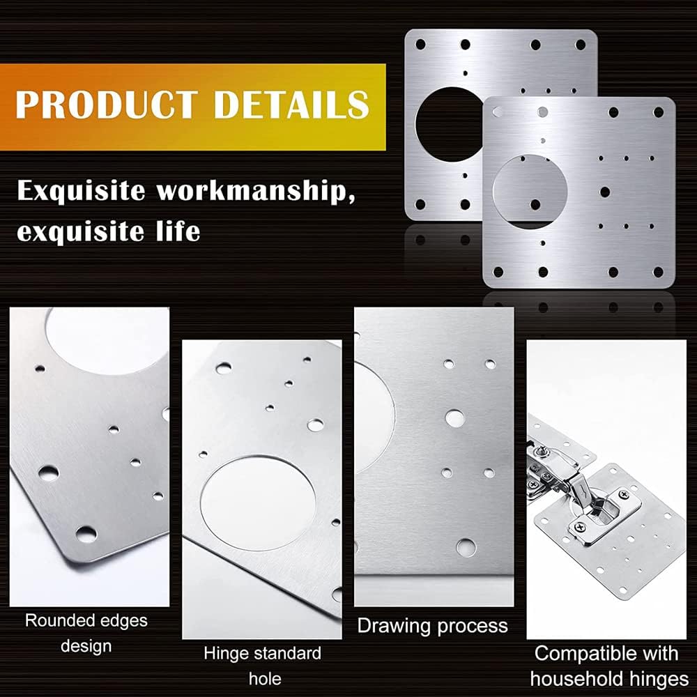 FixStrong™ - Stainless Steel Furniture Hinge Mounting Plates (10 pcs)