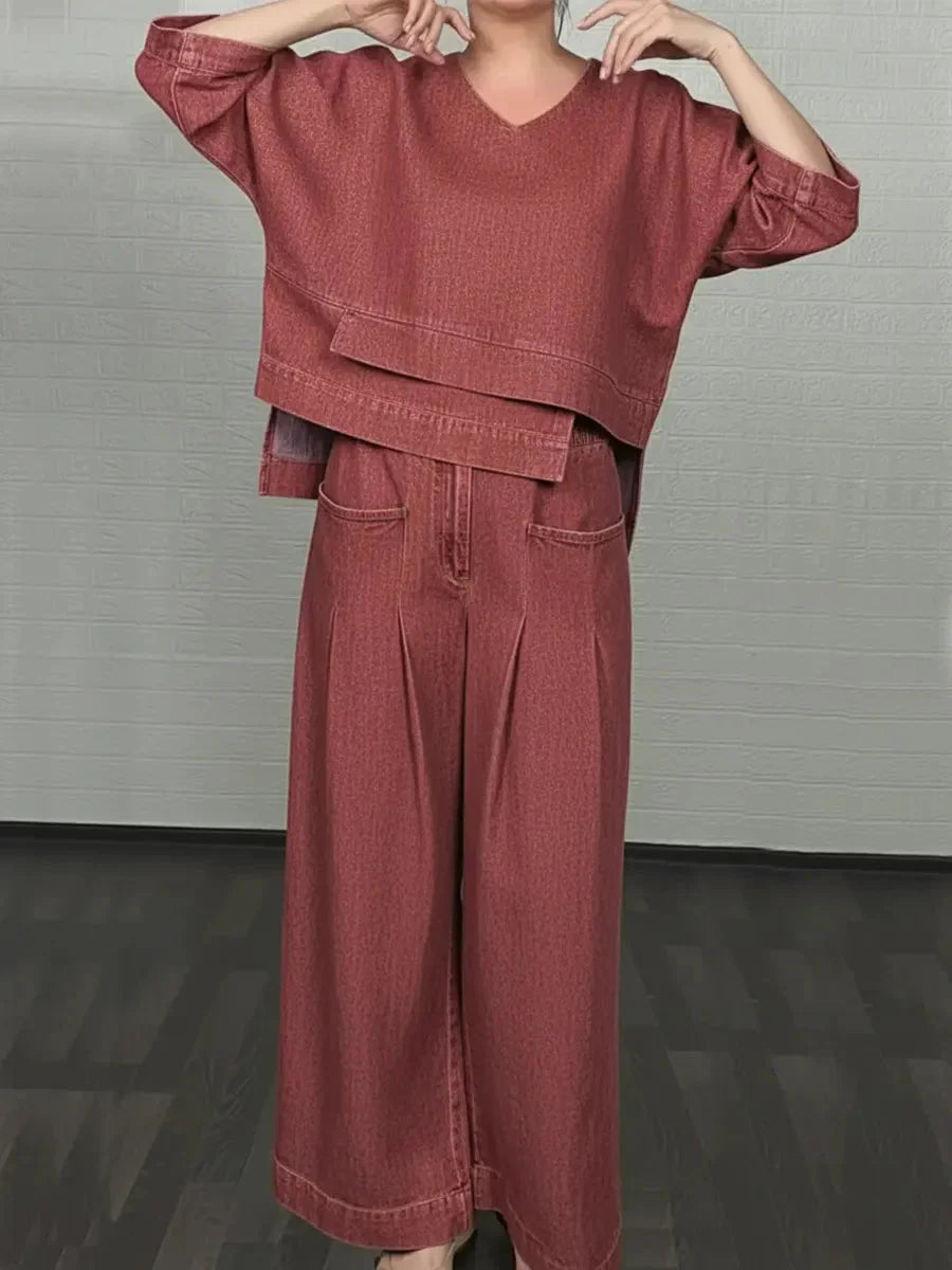 Casual Denim Two-Piece Set