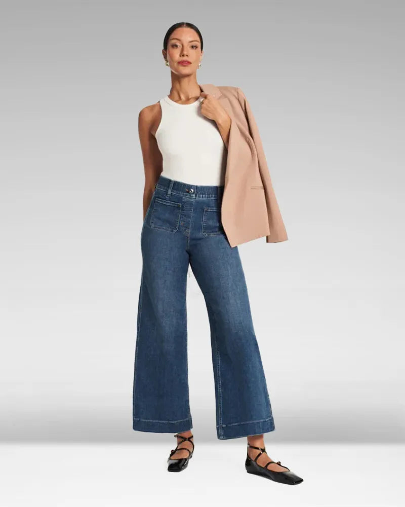 Women's high-waisted wide-leg jeans