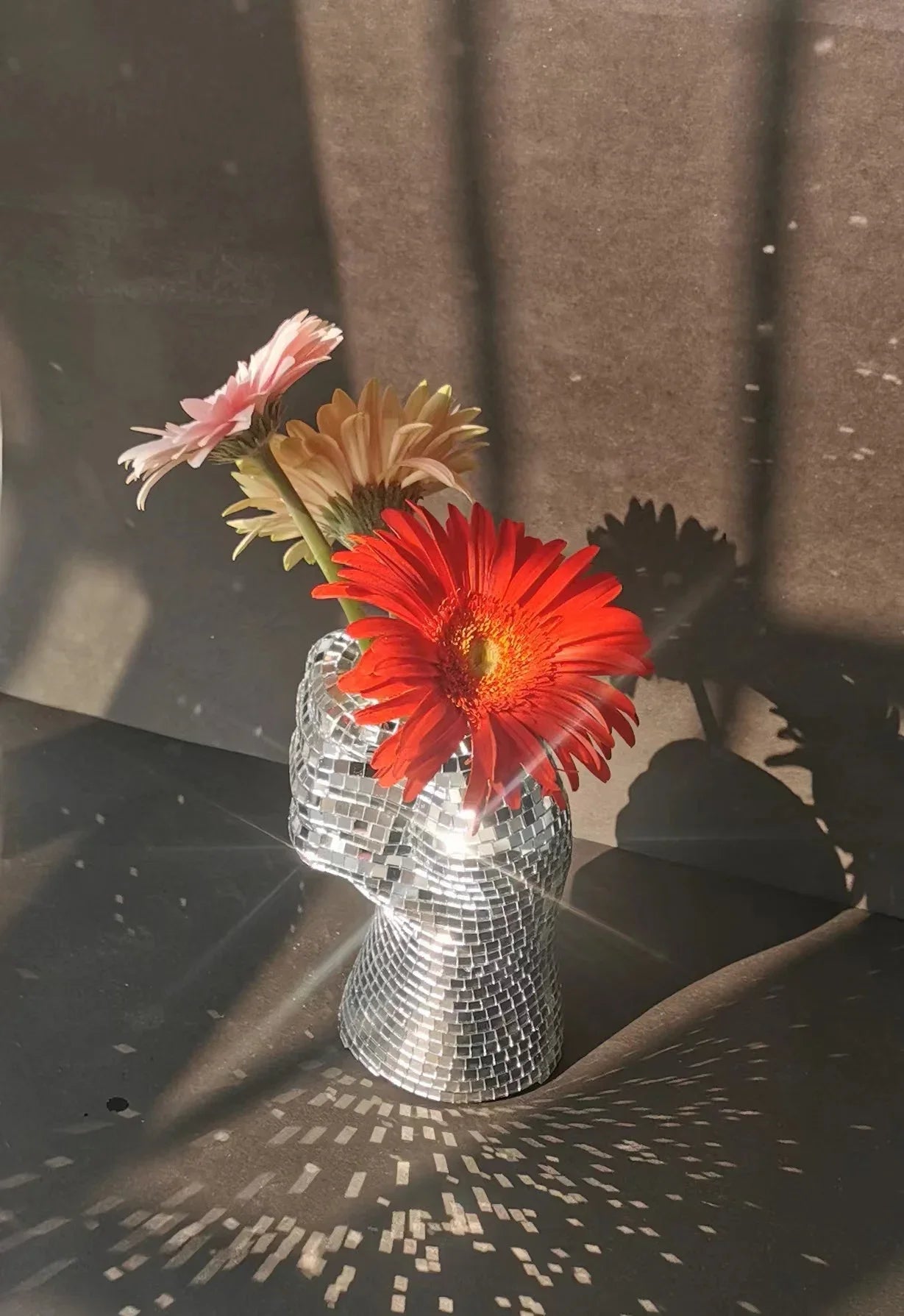 Retro Disco Ball Glass Vase