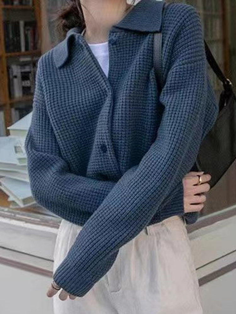 CozyNest™ - Jenna Loose Knit Cardigan Sweater