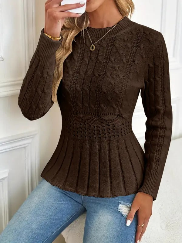 Cozy Chic Chunky Knit Crew Neck Sweater
