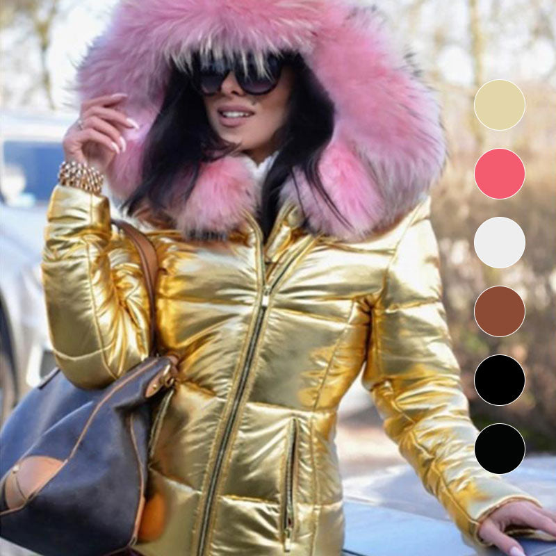 Cozy Fur Collar Hooded Jacket for Women