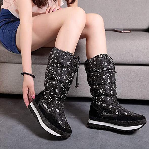 Silver Snowflake Winter Snowboots for Women