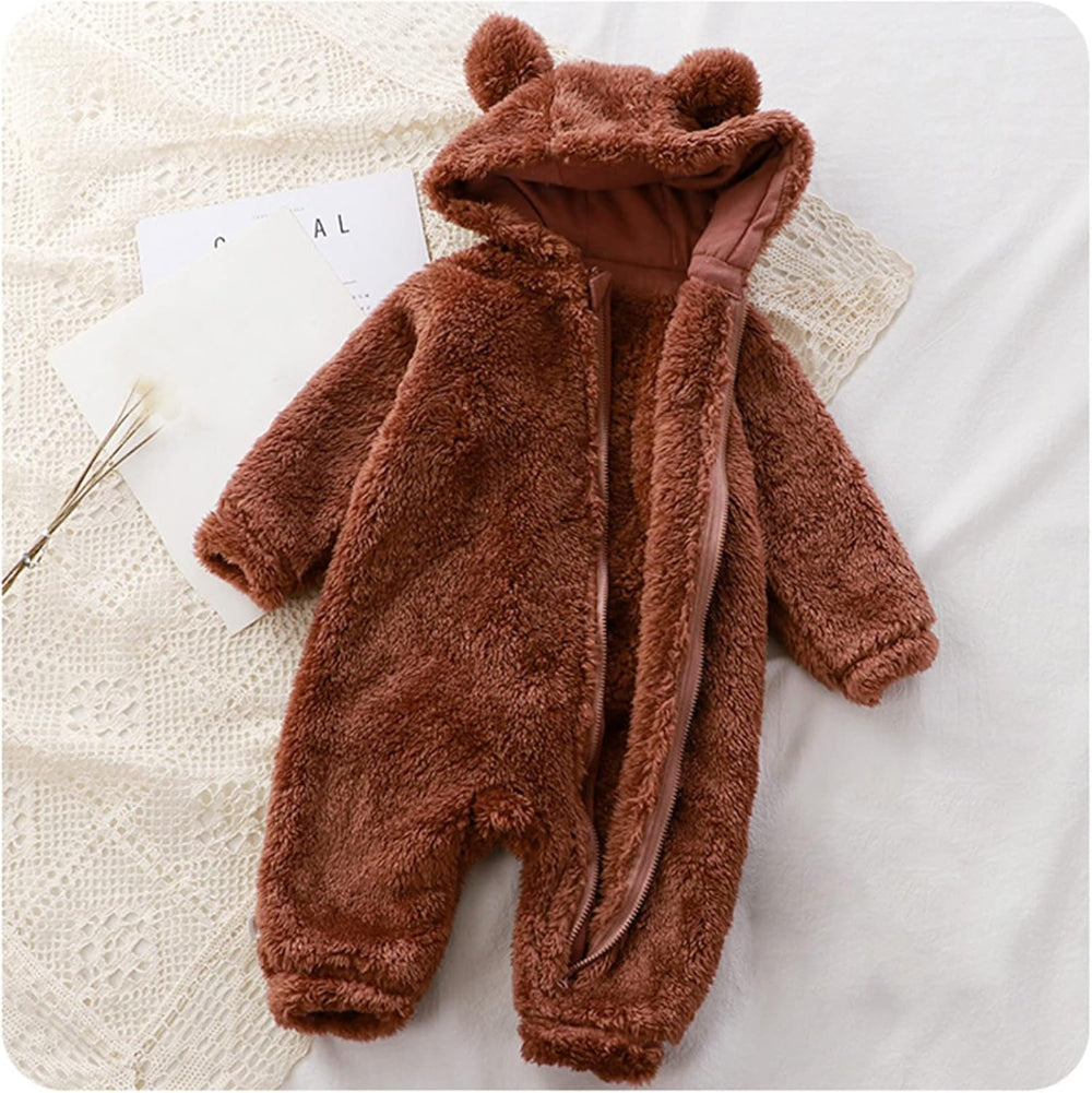 Lunoa™ - Baby Hooded Bear Ear Fluffy Romper