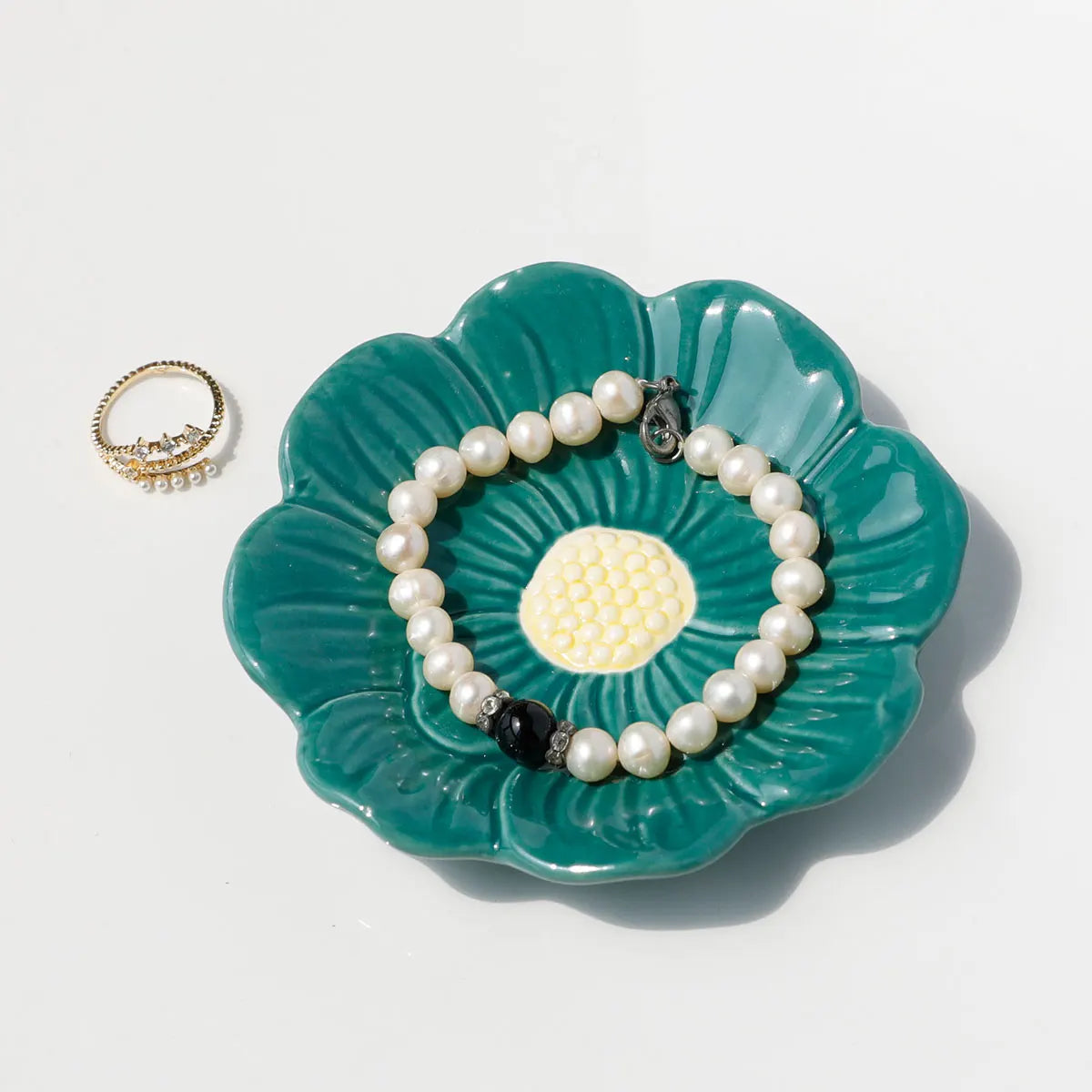 Hand-Painted Ceramic Flower Plate for Home Decor