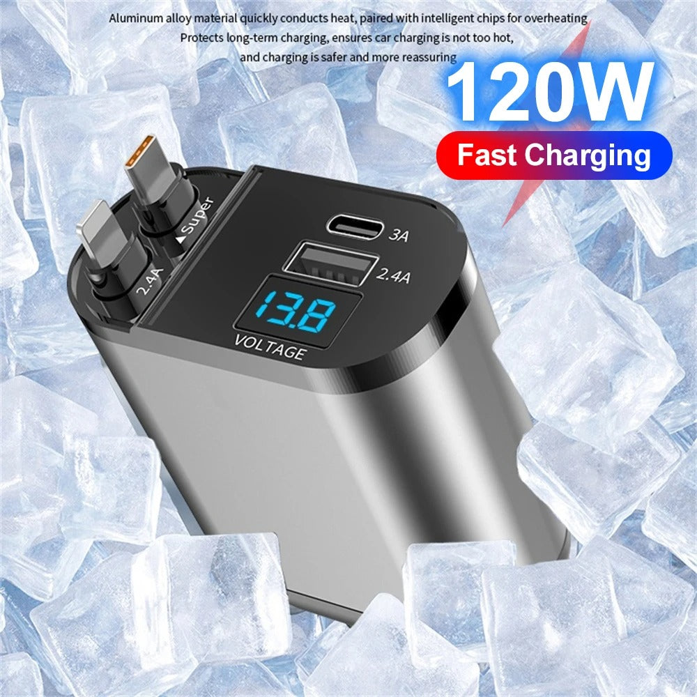 4-in-1 Car Charger Organizer and Fast Charging Hub