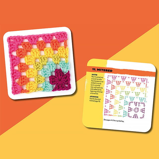 Colorful Granny Square Crochet Card Designs Set