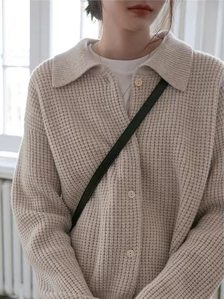 CozyNest™ - Jenna Loose Knit Cardigan Sweater