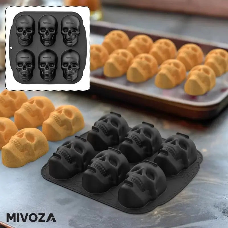 Spooky 3D Skull Halloween Cake Mold