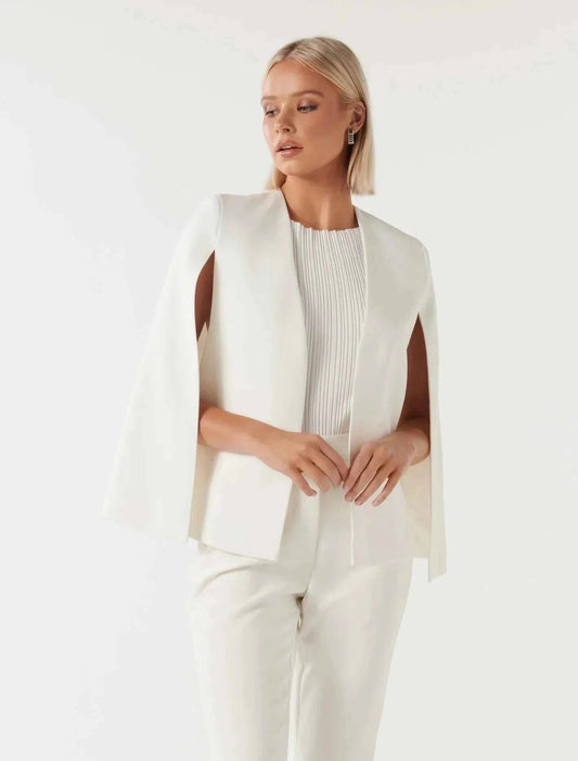 Elegant Women's Cape Blazer with Flowing Cut and Sleeve Slit