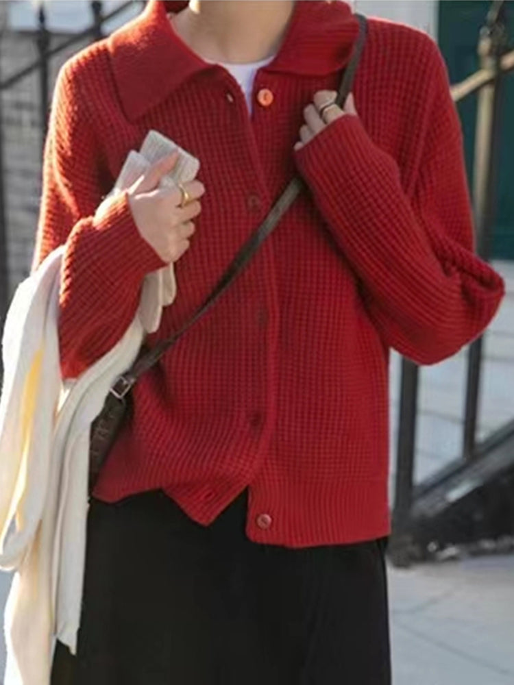 CozyNest™ - Jenna Loose Knit Cardigan Sweater