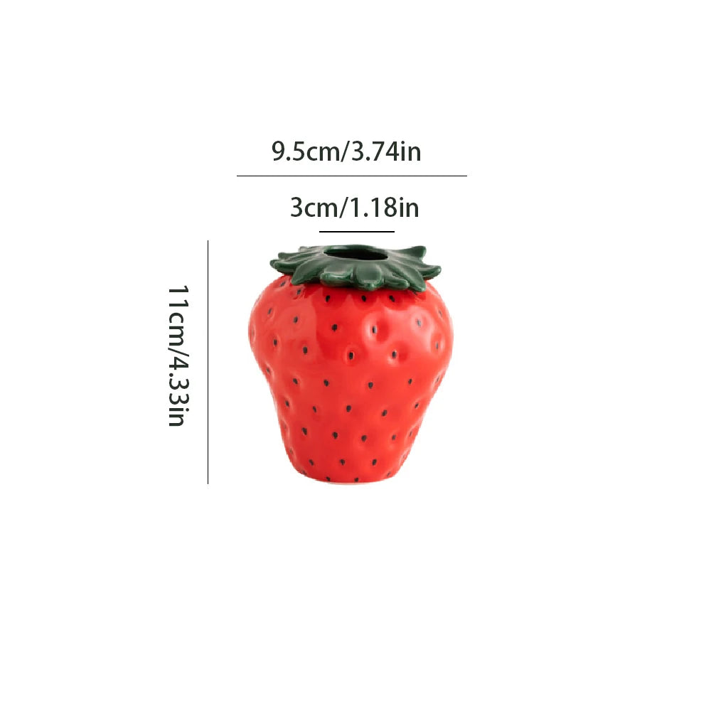 Handcrafted Ceramic Strawberry Vase