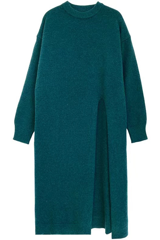 BreezyLayers™ - Side-Slit Knit Sweater Dress