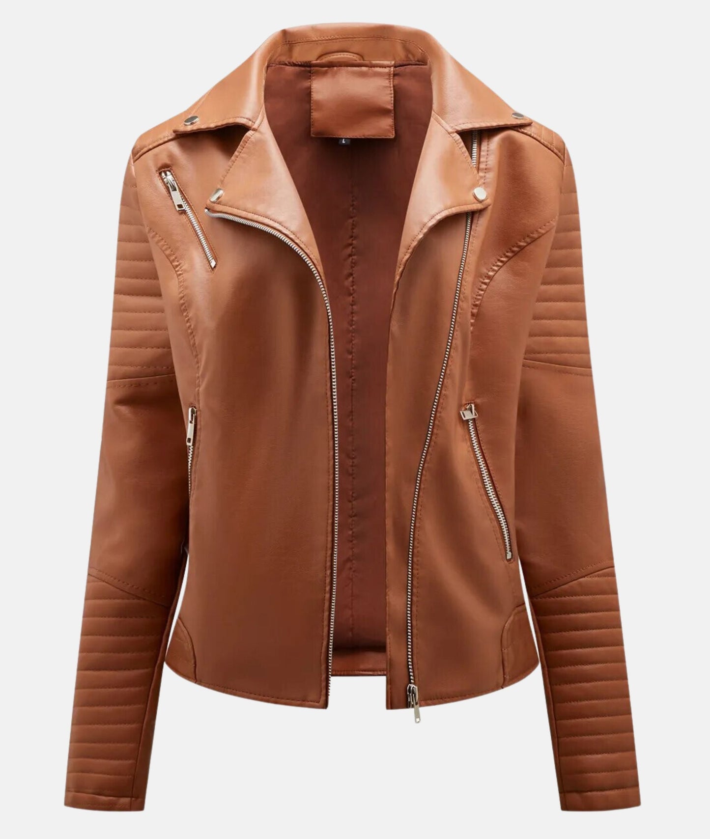 Chic Women's Faux Leather Biker Jacket
