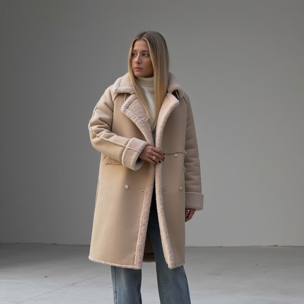 Elegant Suede Winter Coat