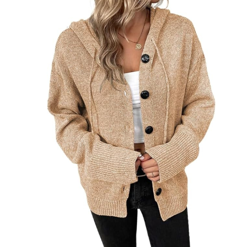 Cozy Knitted Button-Down Cardigan for Women