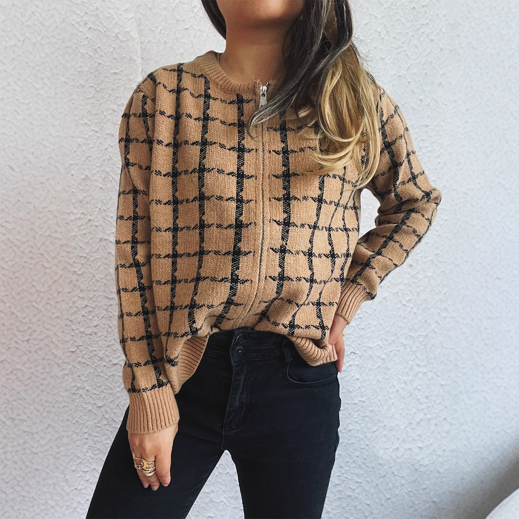 Cozy Checked Cardigan with Pockets for Everyday Style