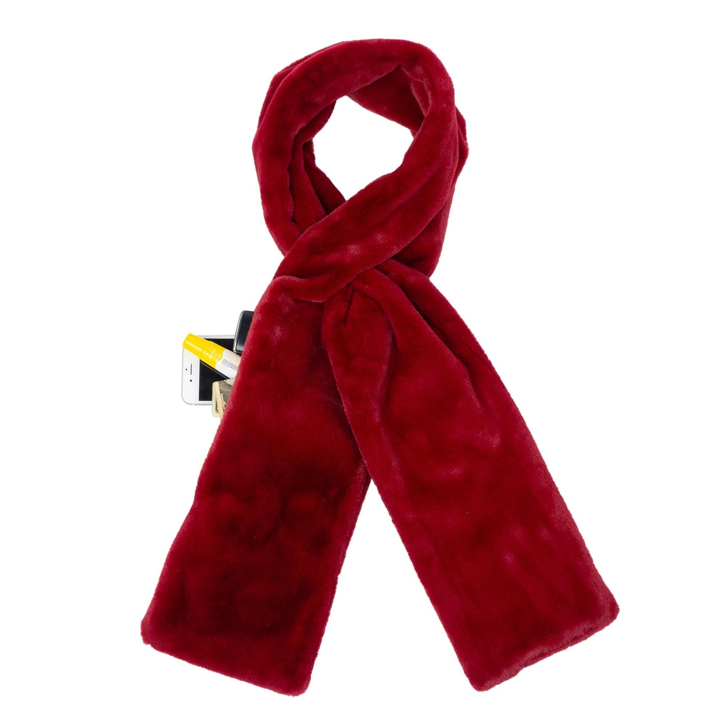 CozyNest™ - Faux Fur Pull-Through Scarf with Hidden Pocket