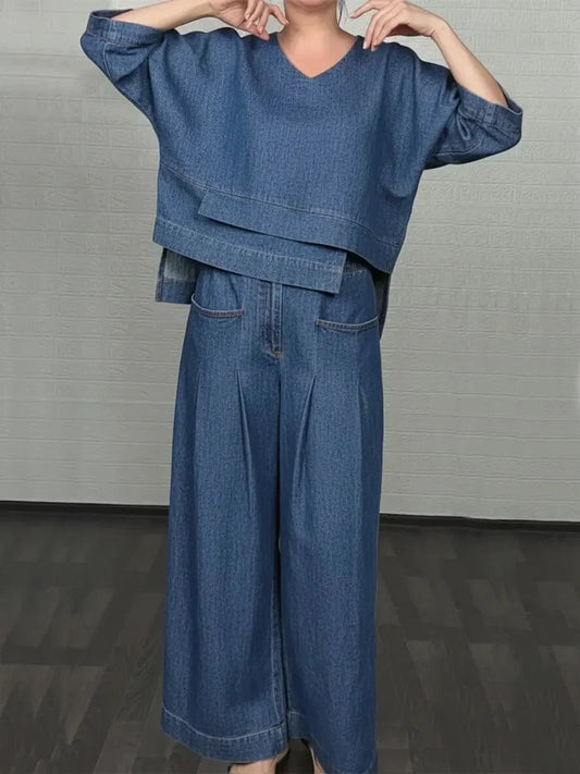 Casual Denim Two-Piece Set