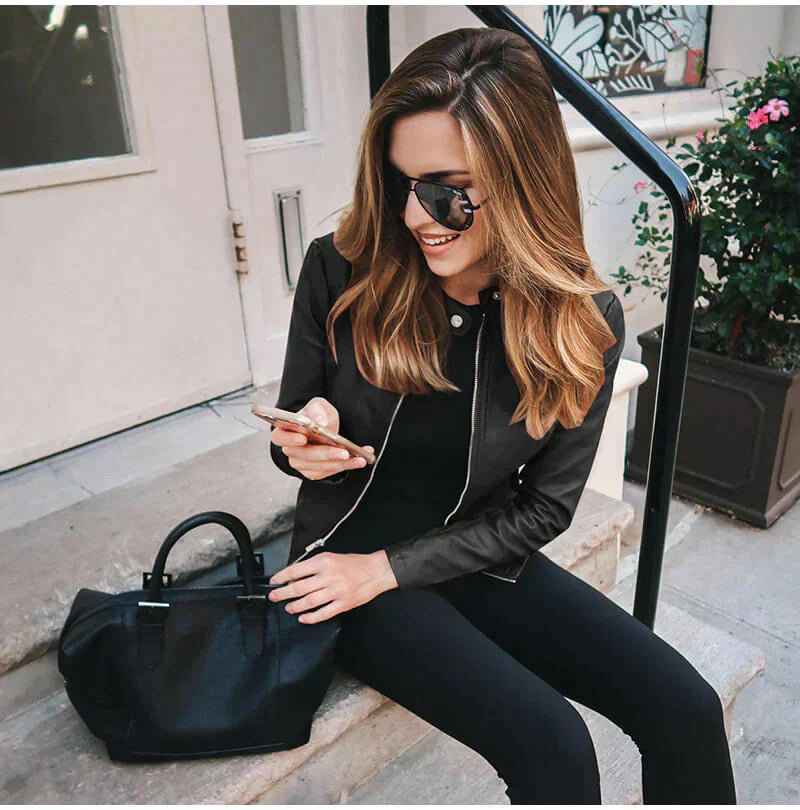 Elegant Italian Leather Biker Jacket