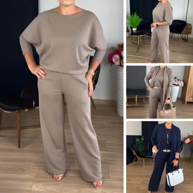 Chic 3-Piece Longline Cardigan, Top, and Pants Set
