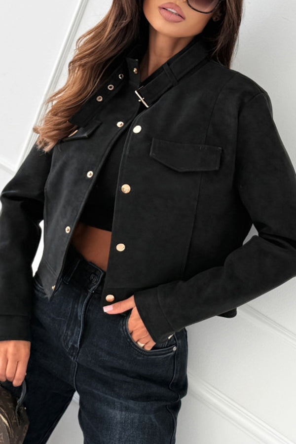 Chic Long-Sleeve Casual Button-Up Jacket