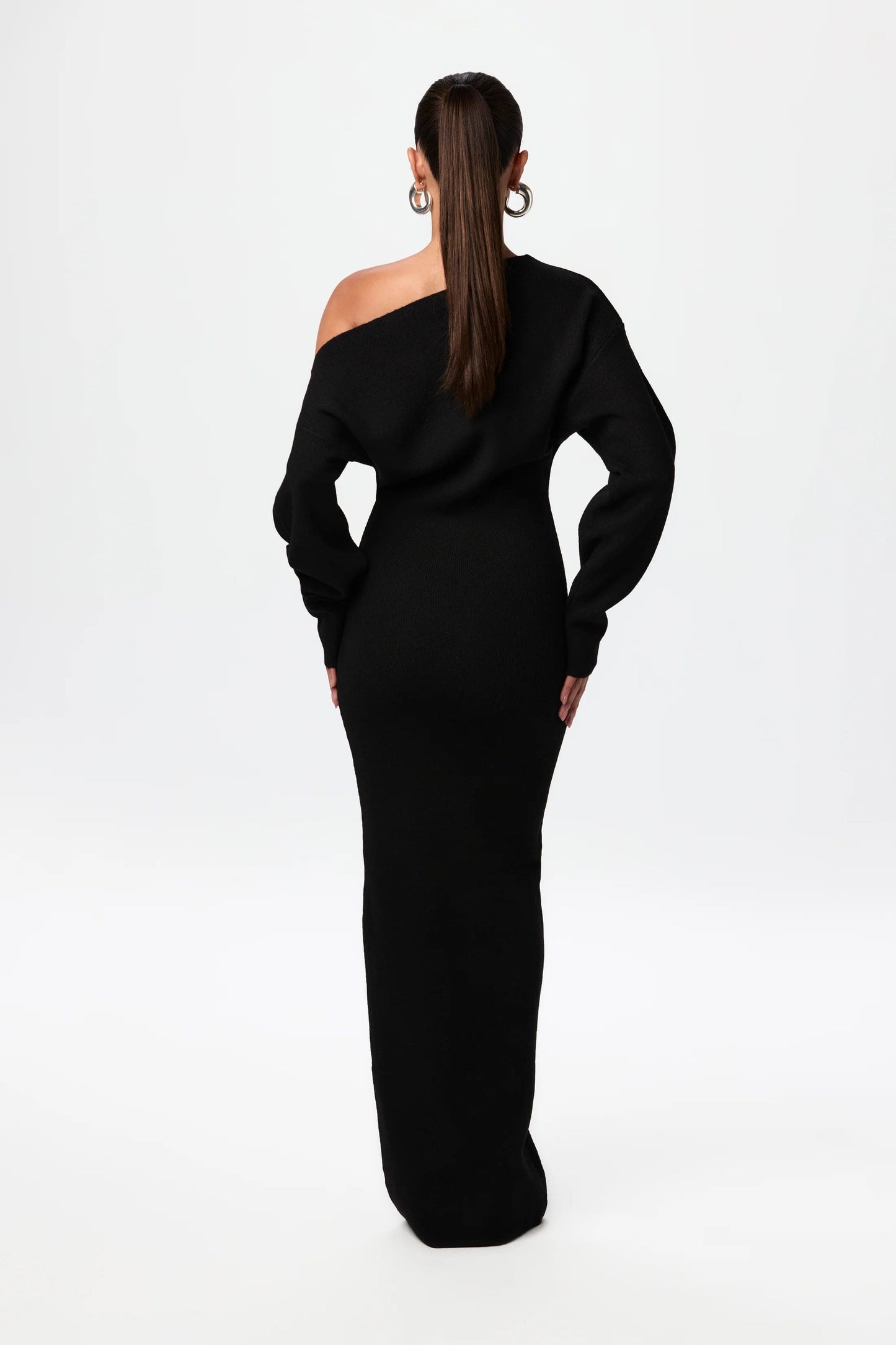 Cozy Drop-Shoulder Sweater Dress