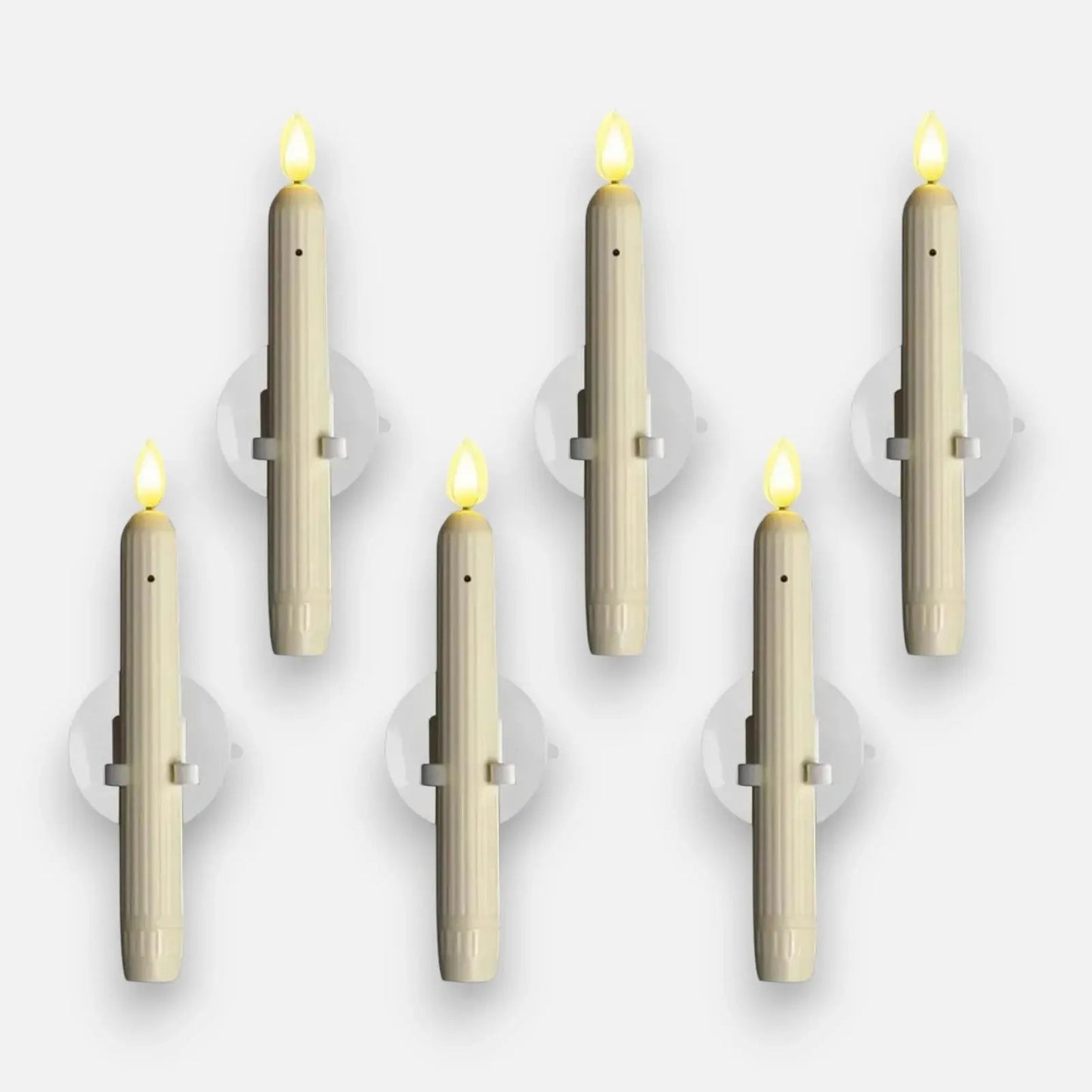 GlowHaven™ - Set of 6 LED Window Candles with Flickering Flame