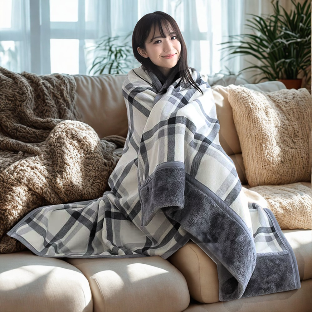 Wearable Fleece Travel Blanket Shawl