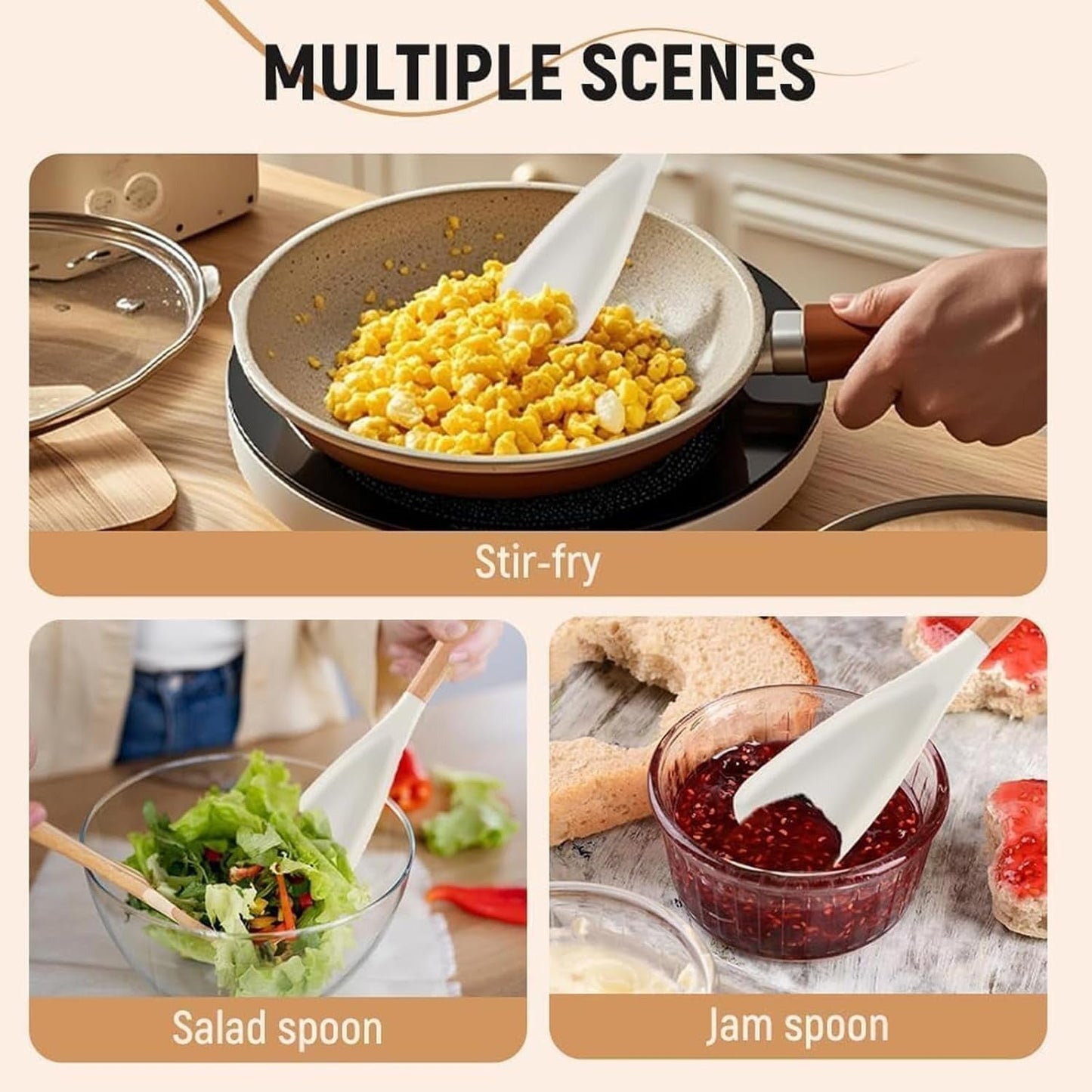 Versatile Kitchen Spoon Tool for Cooking and Serving