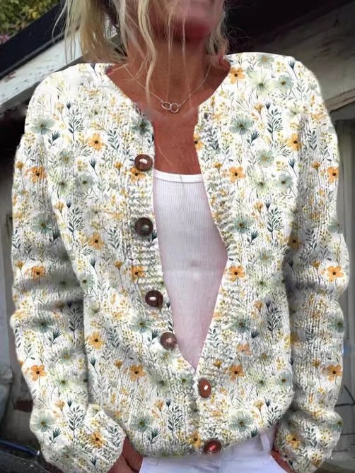 Cozy Knit Cardigan Sweater Layering Piece