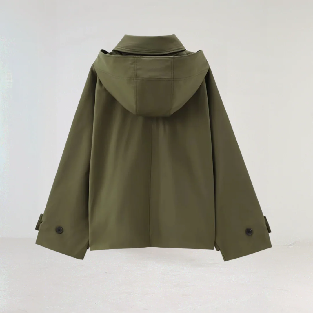 Chic Hooded Short Trench Coat for Women
