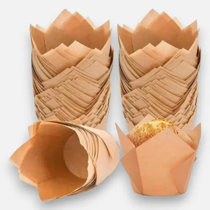 BakeBliss™ - Tulip-Shaped Baking Cups for Elegant Treats