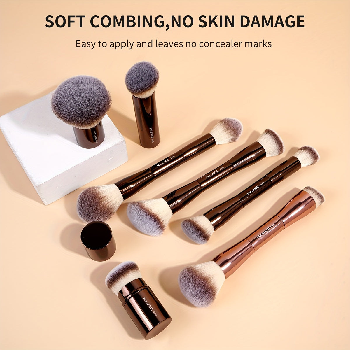 GlowArt™ Kabuki Makeup Brush Set for Flawless Application