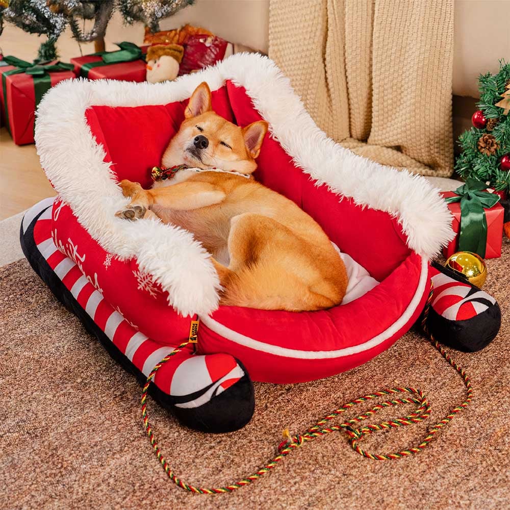 PawSleigh™ - Cozy Winter Dog Bed for Warm, Dreamy Nights