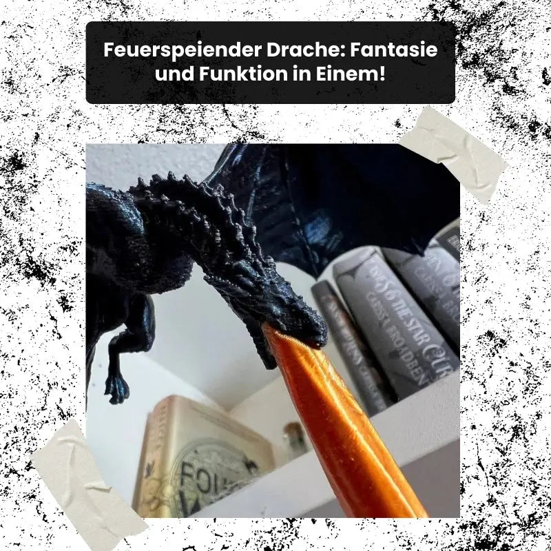 Mystical Dragon Flame Decorative Bookend