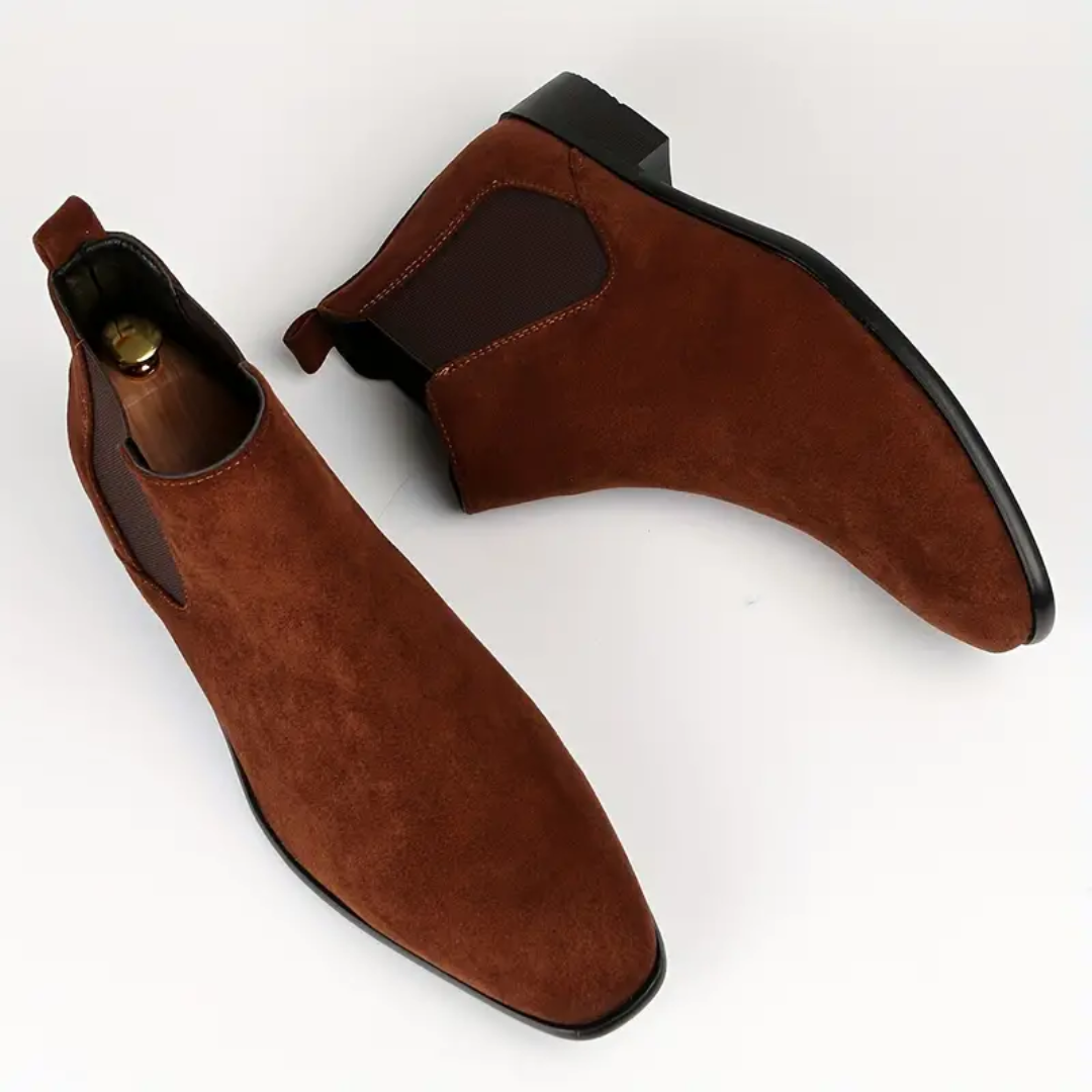 Classic Leather Chelsea Boots with Low Heel