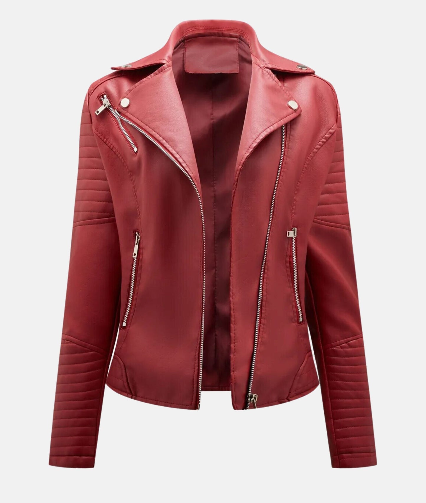 Chic Women's Faux Leather Biker Jacket