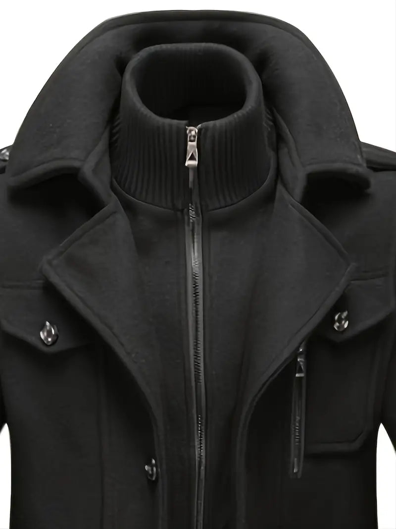 NordWool™ - Double Collar Men's Wool Coat