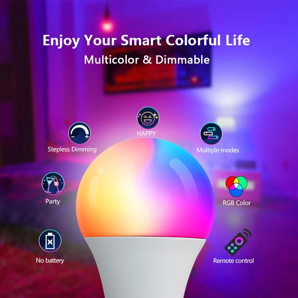 Smart Remote Control RGB LED Mood Light Bulb
