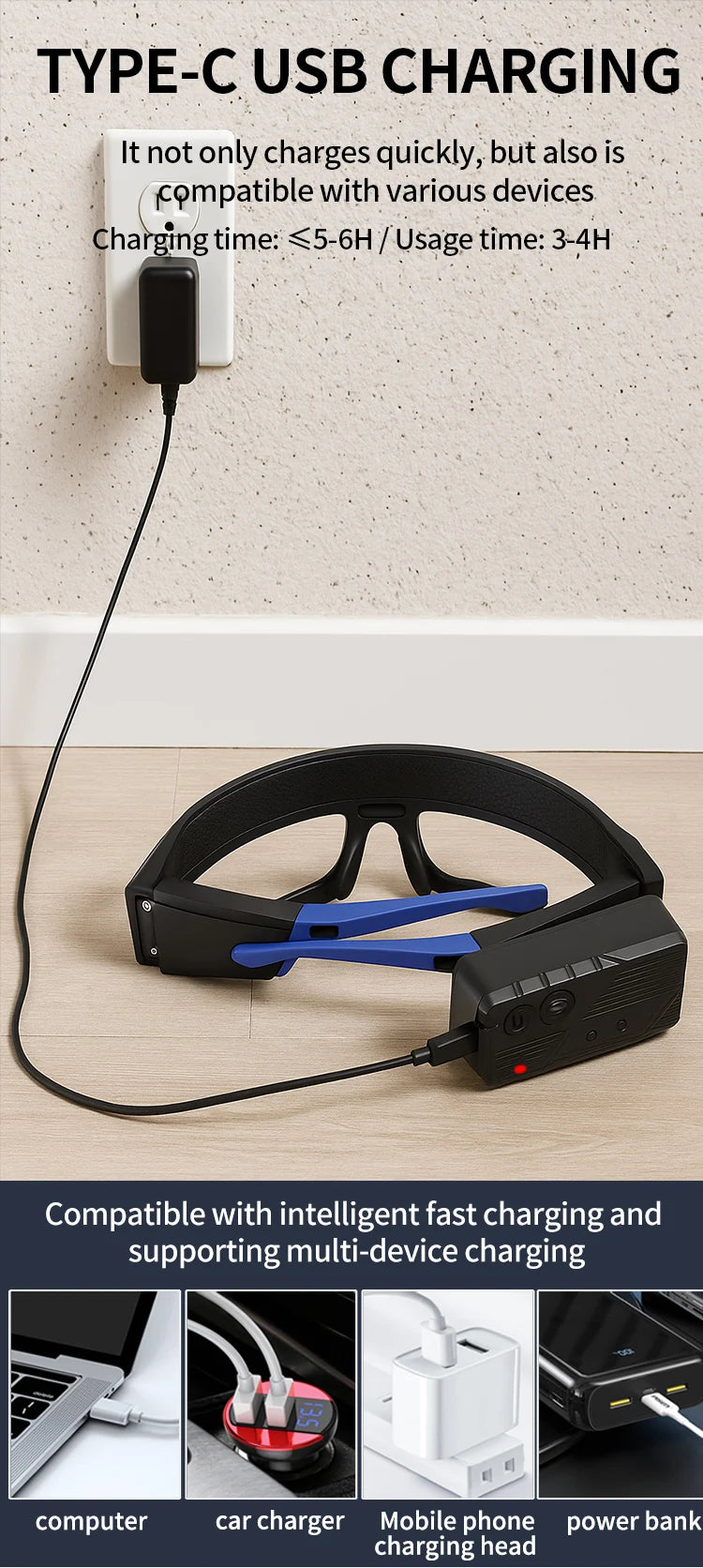 LumaGuard™ - Rechargeable LED Safety Glasses for Outdoor & Work