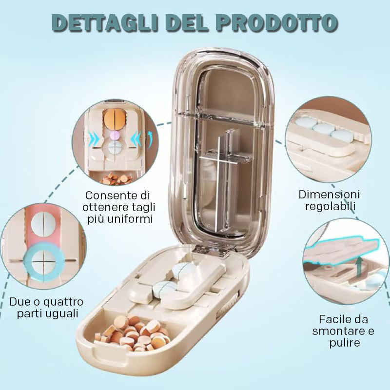 Compact Secure Pill Splitter for Easy Medication Management