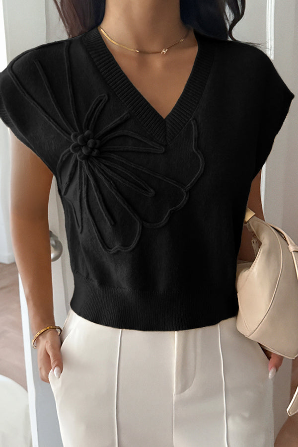 Loose Fit V-Neck Sleeveless Knit Vest