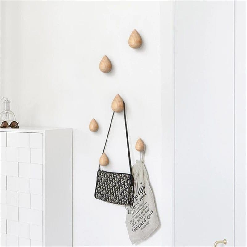 Rustic Minimalist Dew-Shaped Wall Hook Organizer