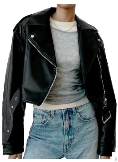 Classic Black Leather Moto Biker Jacket