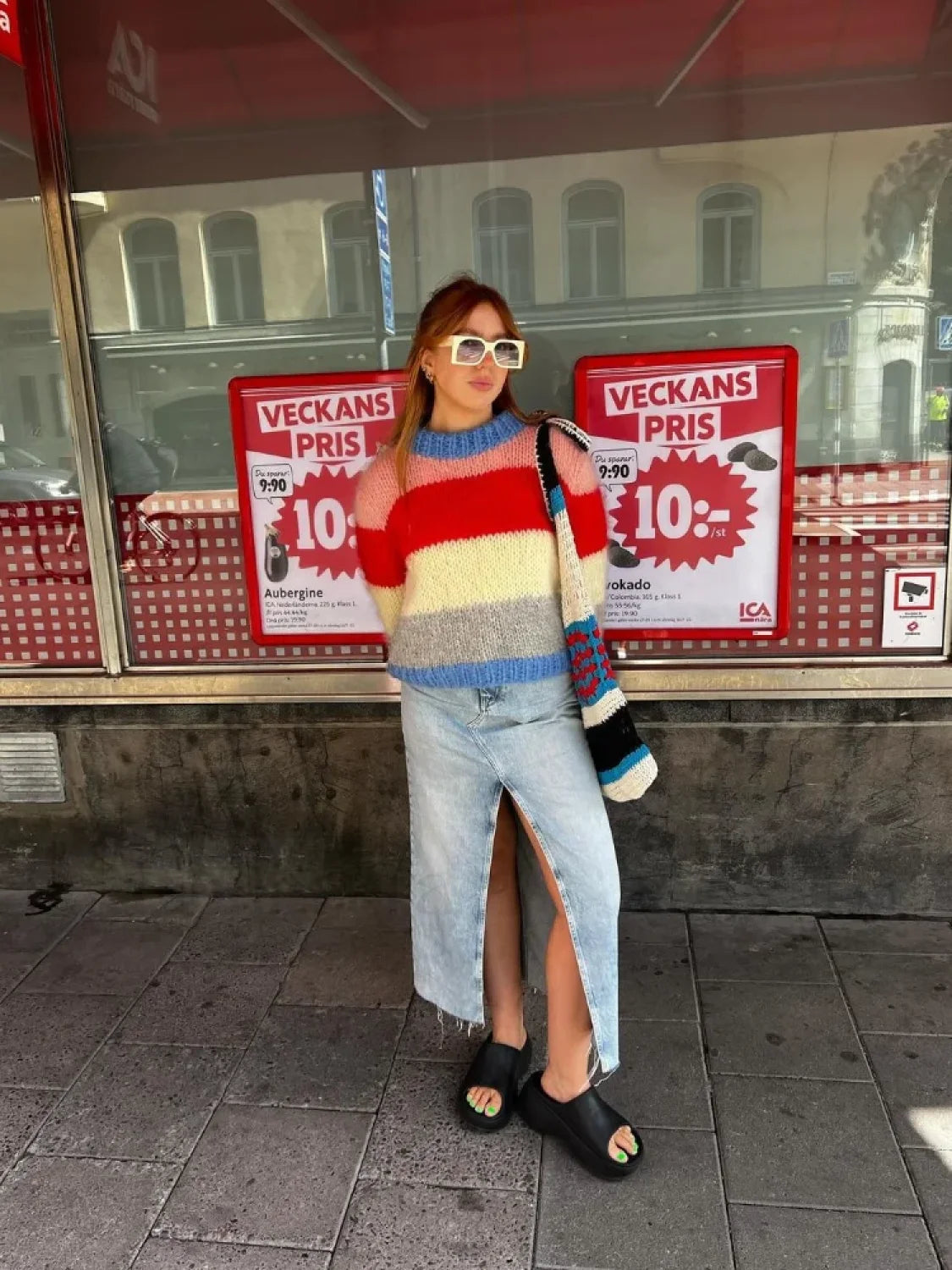 Colorful Striped Knit Pullover Sweater for Casual Chic Looks