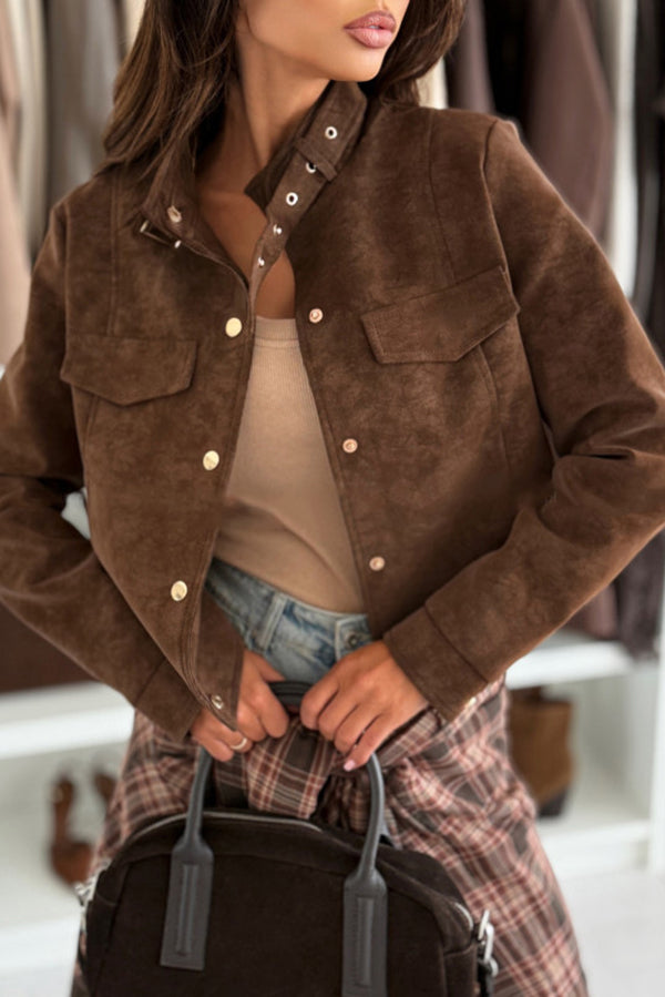 Chic Long-Sleeve Casual Button-Up Jacket